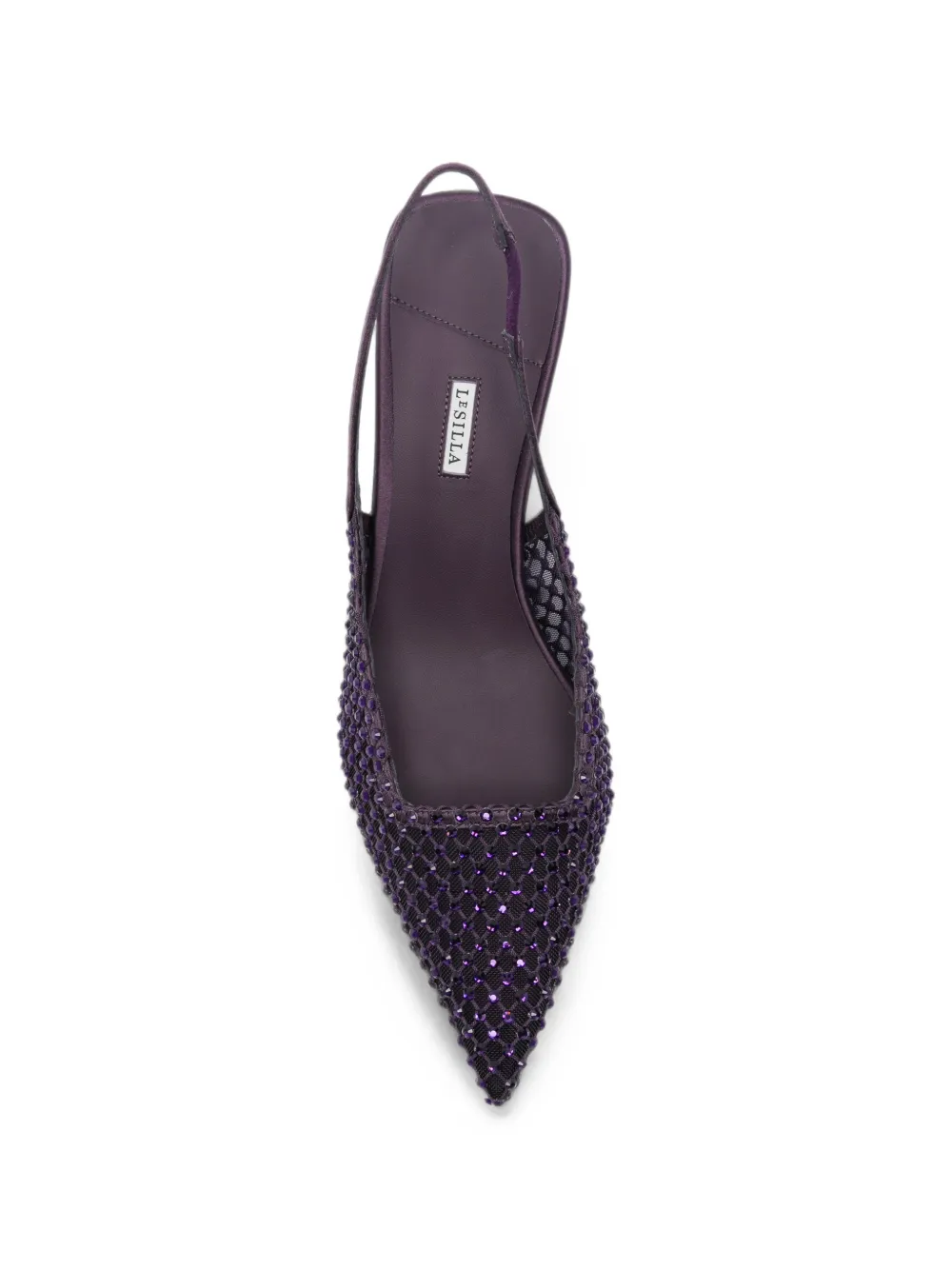 Le Silla crystal-embellished mesh pumps Paars