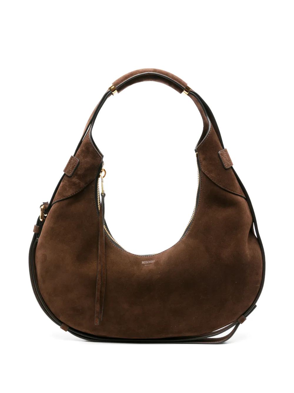 Moschino Suède schoudertas Bruin