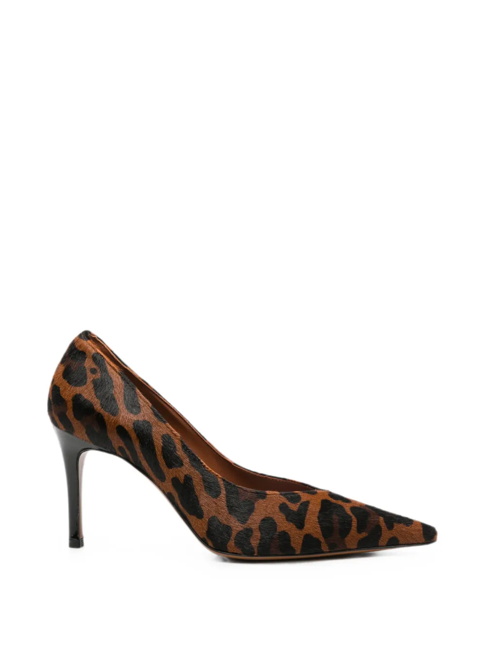 Roberto Festa leopard-print pointed-toe leather heeled pumps Bruin
