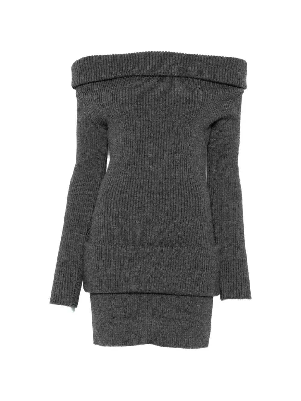 Jean Paul Gaultier off-the-shoulder ribbed-knit mini dress