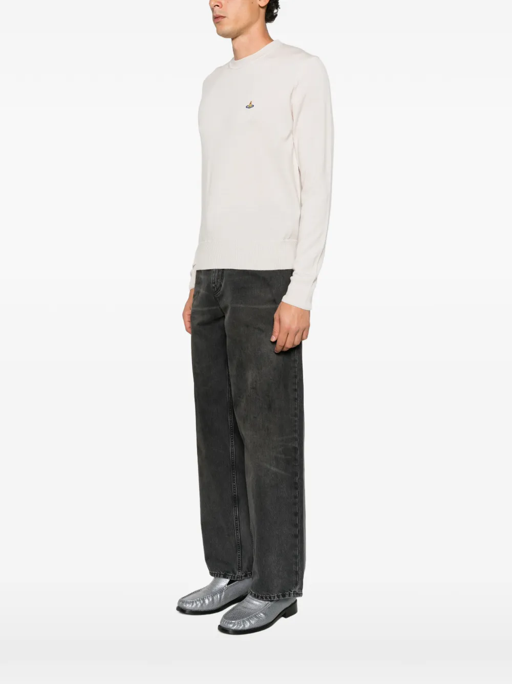 Vivienne Westwood Orb-embroidered sweater Beige