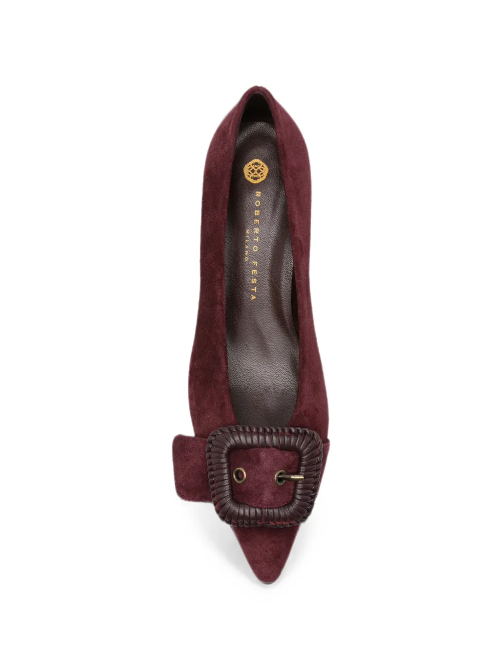 Roberto Festa buckle-detail pointed-toe leather heeled pumps Rood