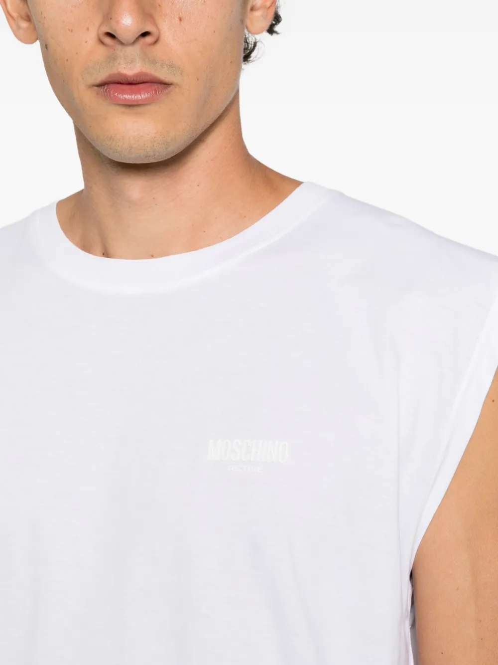 Moschino logo-print T-shirt Wit