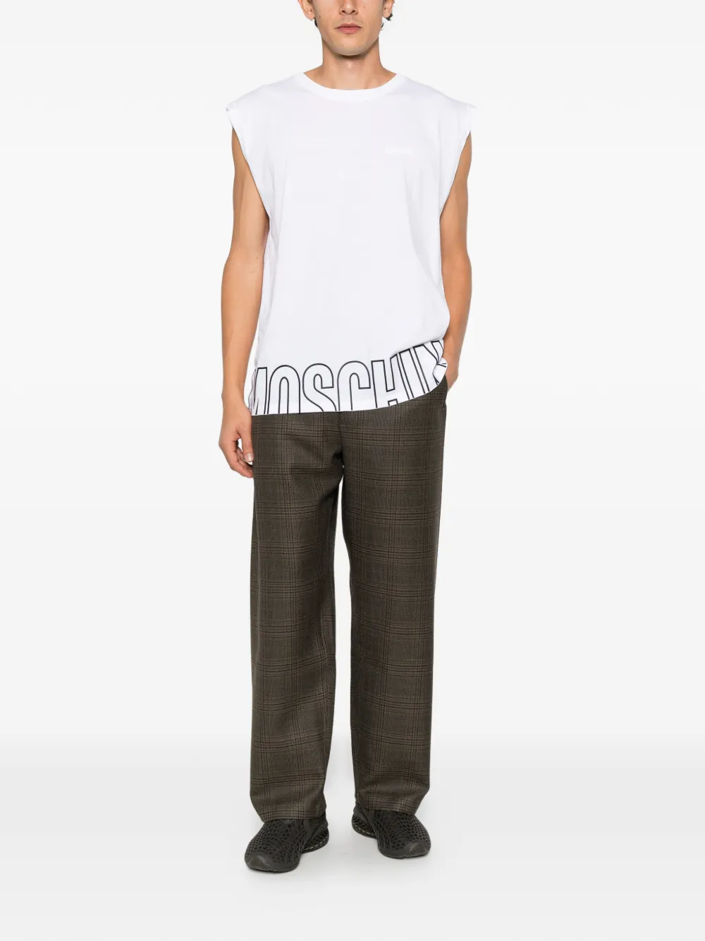 Moschino logo-print T-shirt Wit