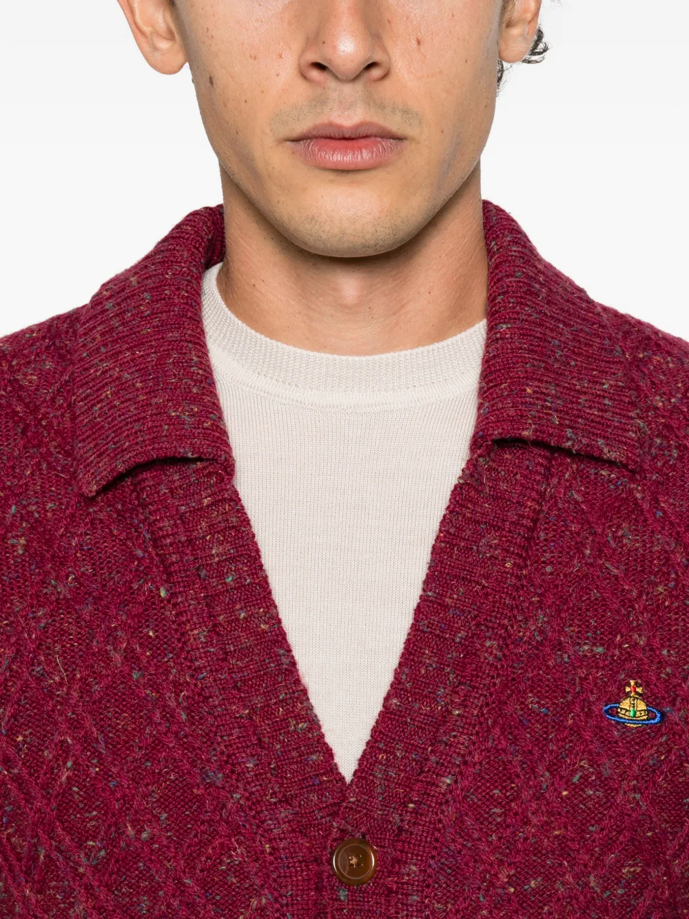 Vivienne Westwood Romy diamond-quilted knit cardigan Rood