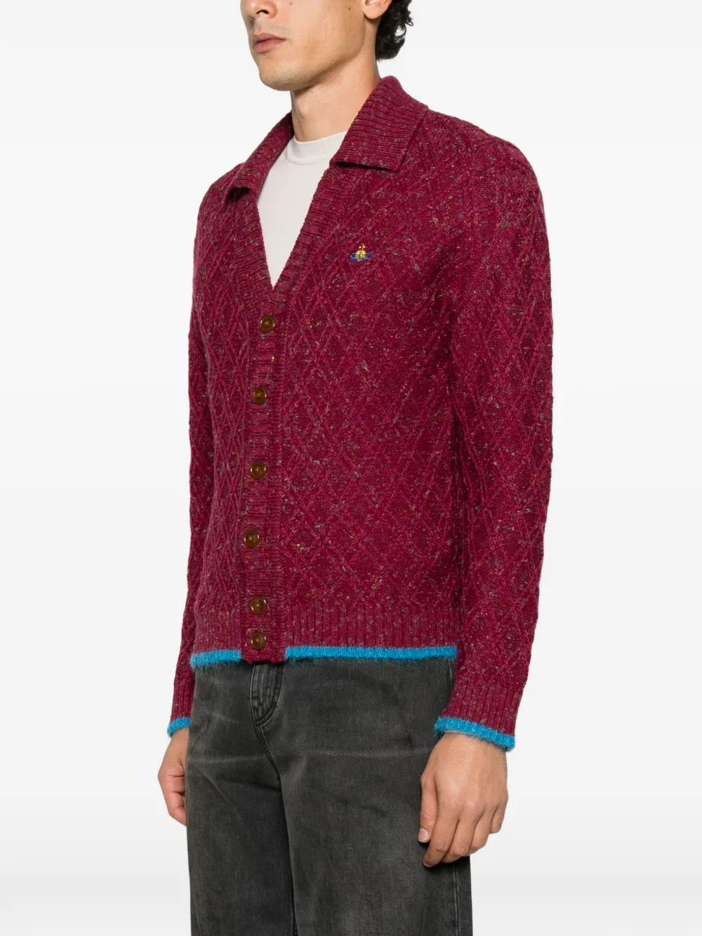Vivienne Westwood Romy diamond-quilted knit cardigan Rood
