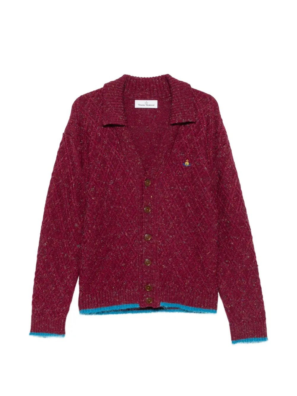 Vivienne Westwood Romy diamond-quilted knit cardigan - Rosso
