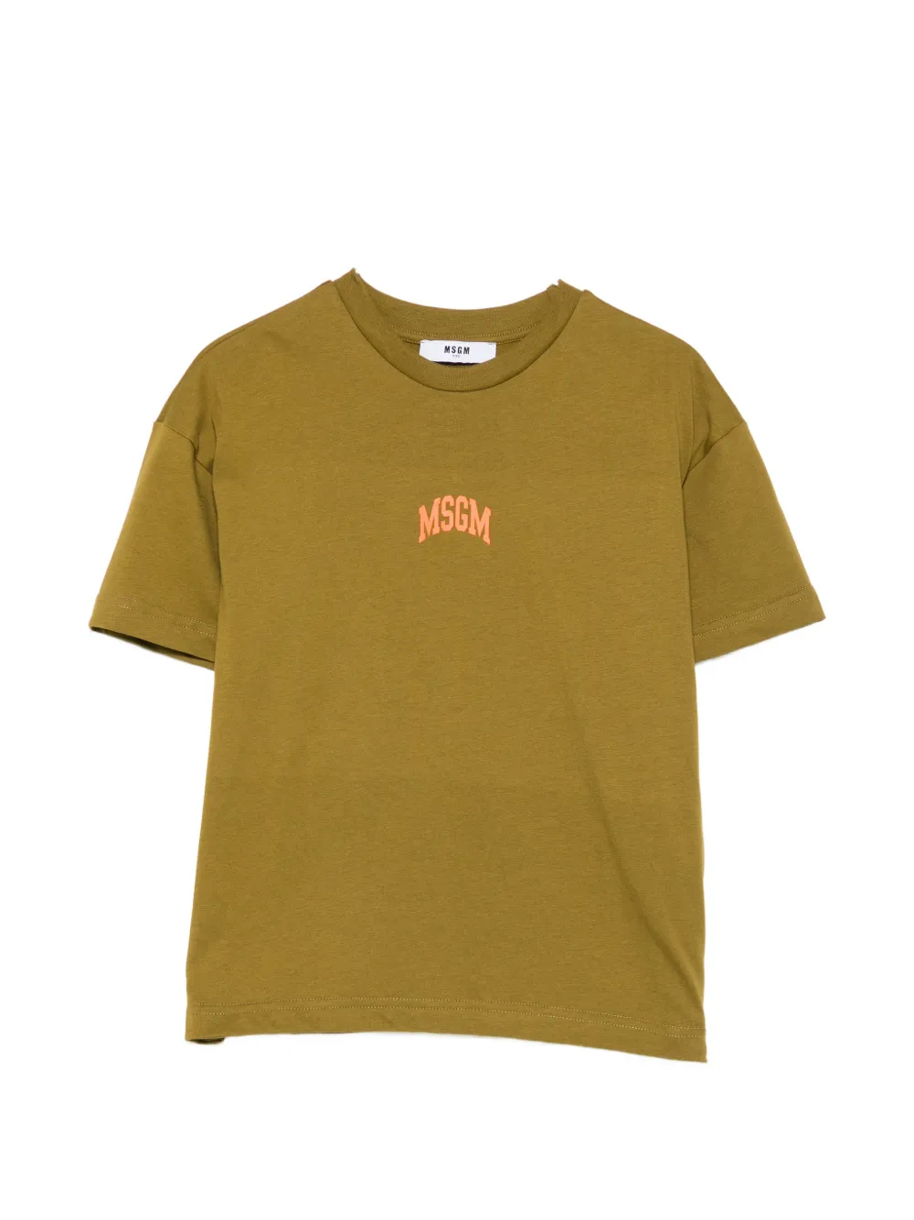 Msgm Kids' Logo-print T-shirt In Green