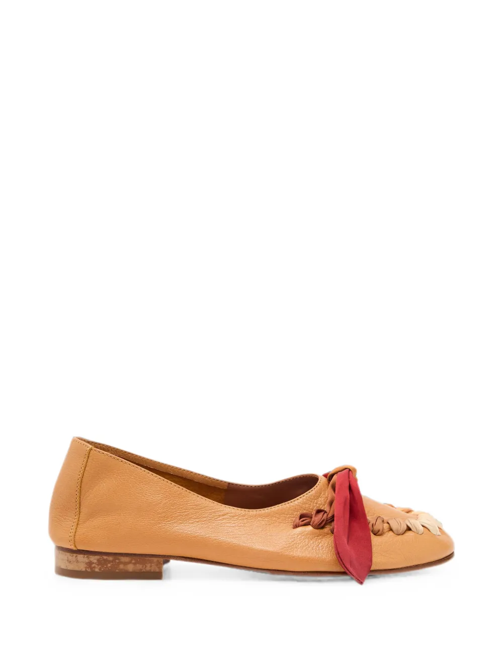Hereu Juliol Foulard leather ballet flats - Marrone