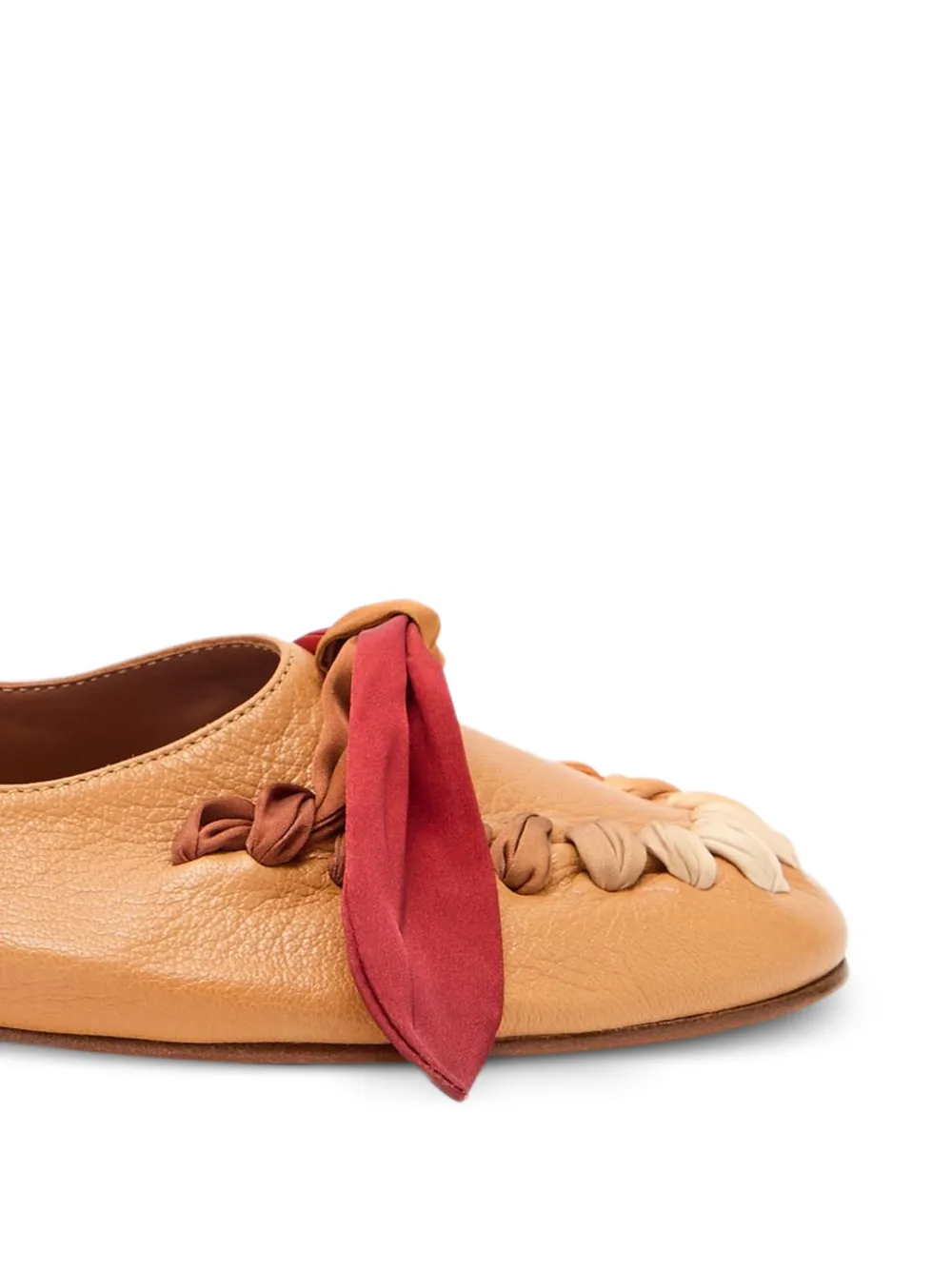 Hereu Juliol Foulard leather ballet flats Bruin