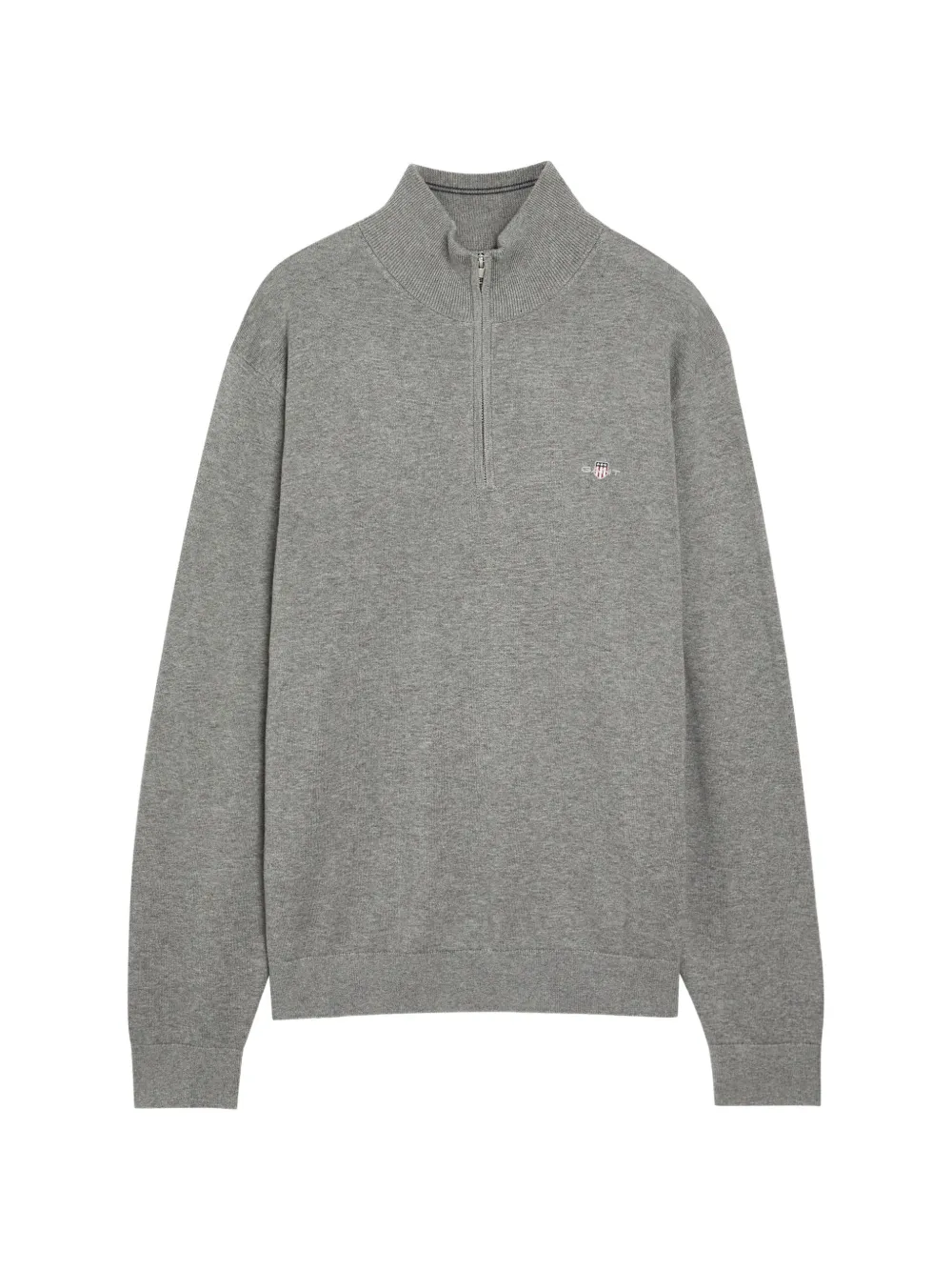 Gant Classic half-zip logo-embroidered sweater - Grigio