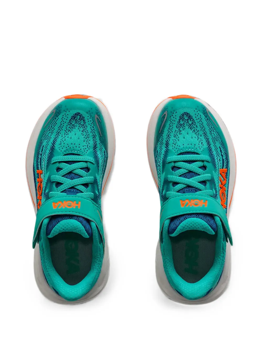 HOKA KIDS Clifton 10 touch-strap sneakers Blauw