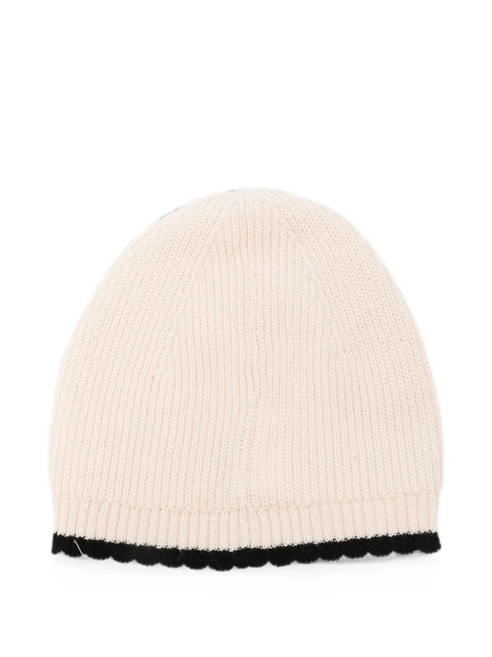 Elisabetta Franchi La Mia Bambina Gewelfde muts met geborduurd logo Beige