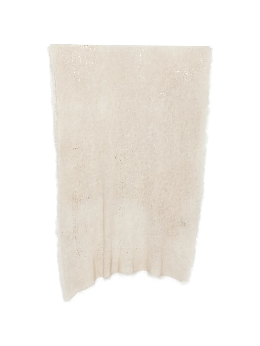 Avant Toi foil-print frayed scarf - Nude