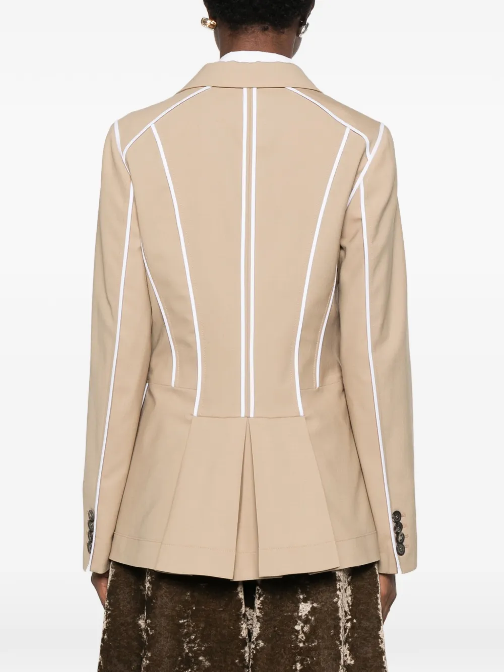 Moschino contrast-trim peaked-lapel blazer Beige