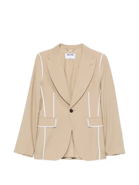 Moschino contrast-trim peaked-lapel blazer