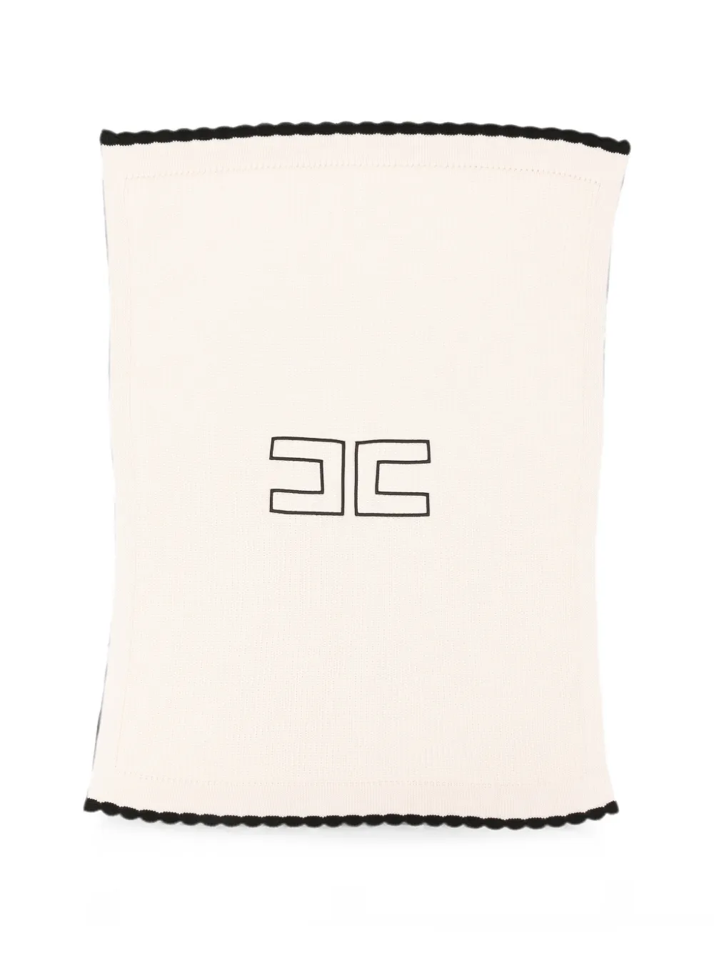 Elisabetta Franchi La Mia Bambina logo-embroidered scalloped-edge blanket - Toni neutri