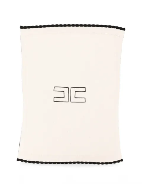 Elisabetta Franchi La Mia Bambina logo-embroidered scalloped-edge blanket