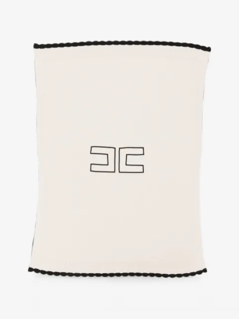 Elisabetta Franchi La Mia Bambina logo-embroidered scalloped-edge blanket
