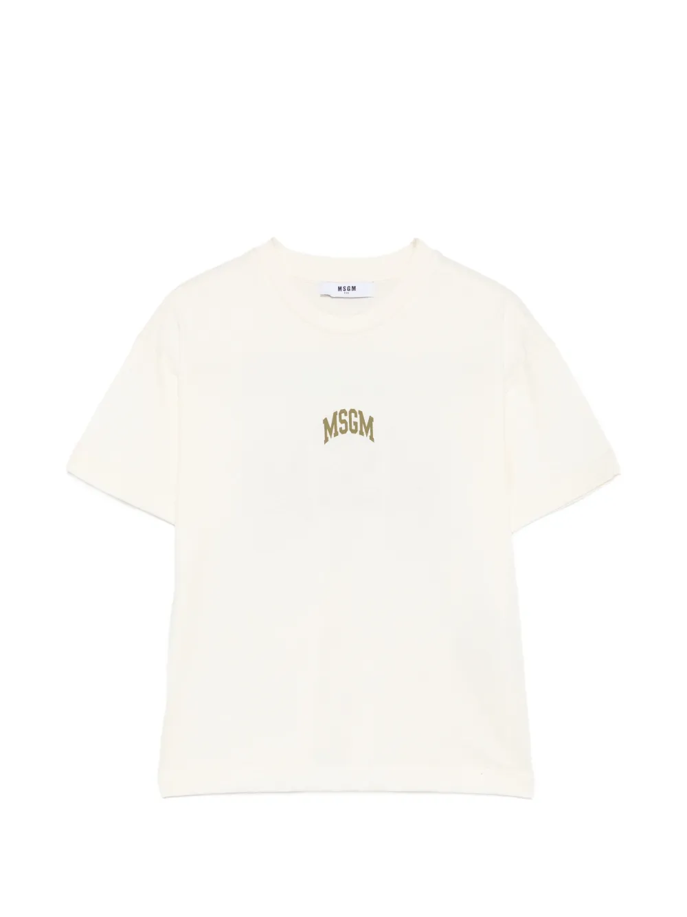 MSGM Kids logo-print T-shirt - Toni neutri