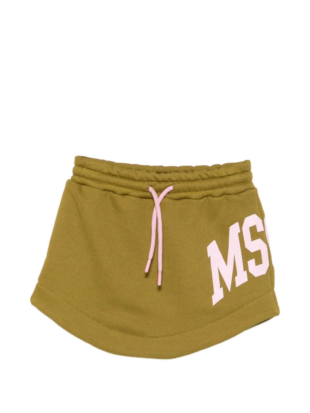 MSGM Kids logo-print drawstring skirt - Verde