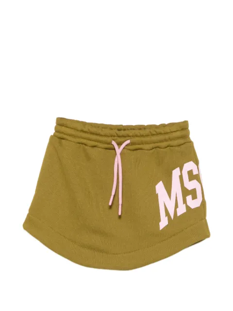 MSGM Kids logo-print drawstring skirt