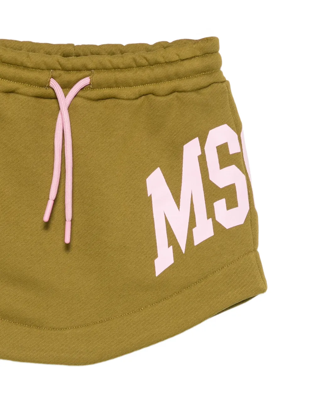 MSGM Kids logo-print drawstring skirt Groen