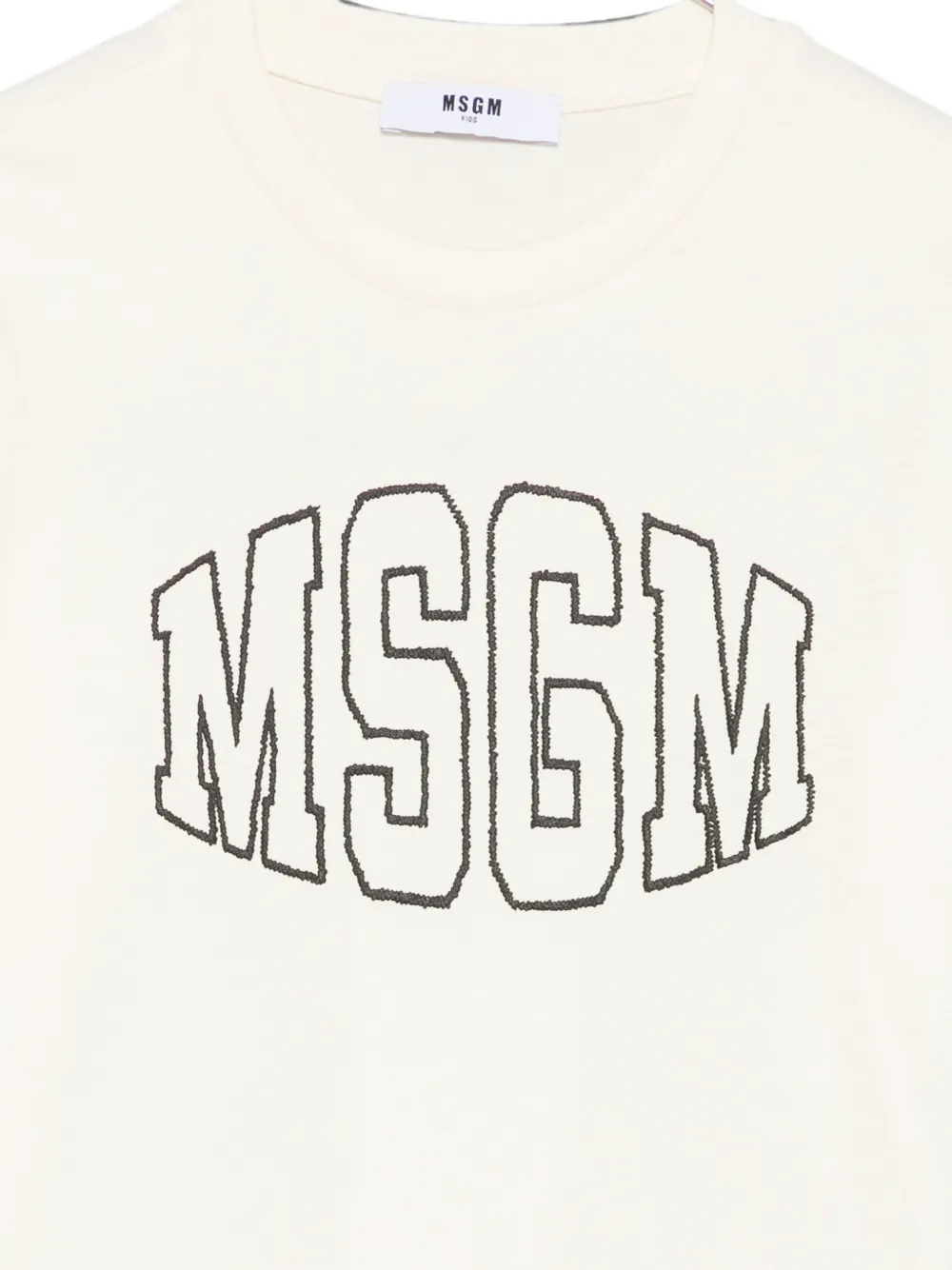 MSGM Kids T-shirt met geborduurd logo Beige