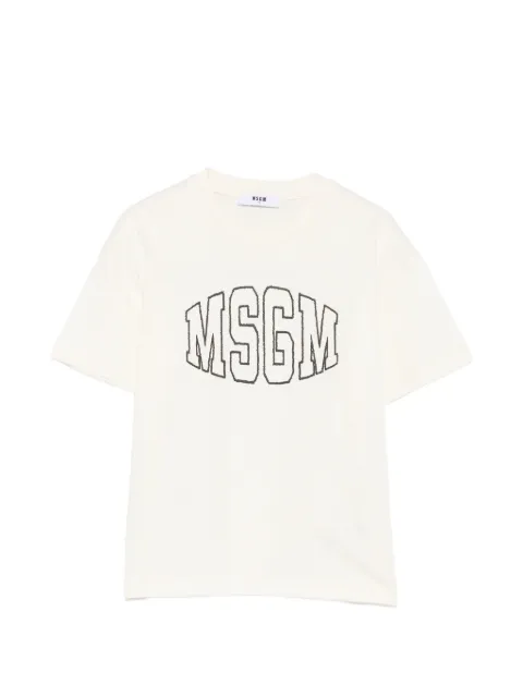 MSGM Kids logo-embroidered T-shirt