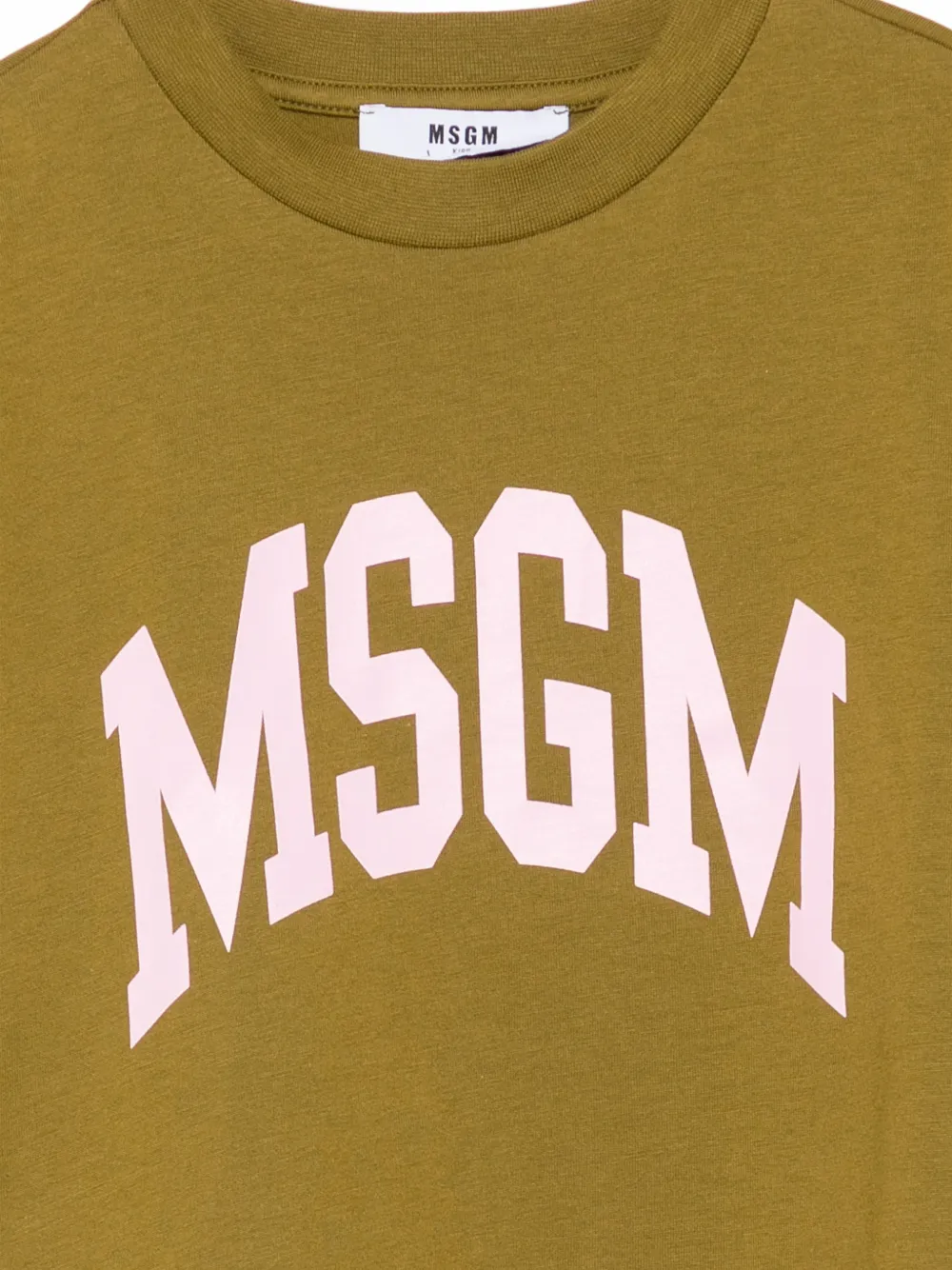 MSGM Kids Cropped T-shirt met logoprint Groen