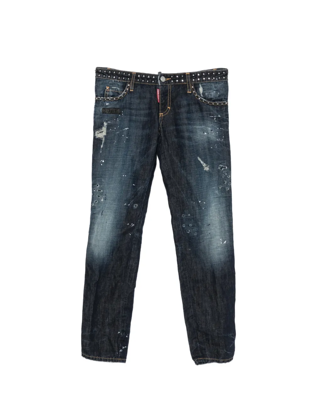 DSQUARED2 2000s stud-embellished distressed-effect jeans - Blu
