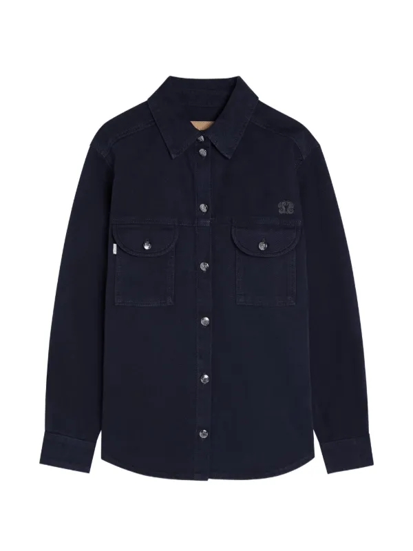 BLAZÉ Milano Berber Logo-embroidered Denim Shirt in Blue