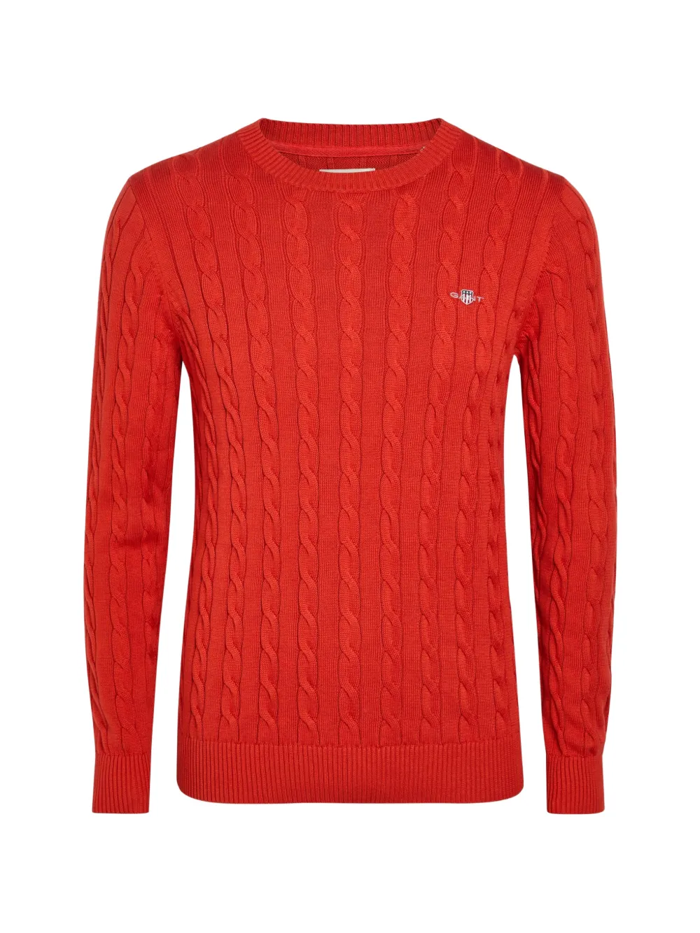 Gant cable-knit logo-embroidered sweater - Rot