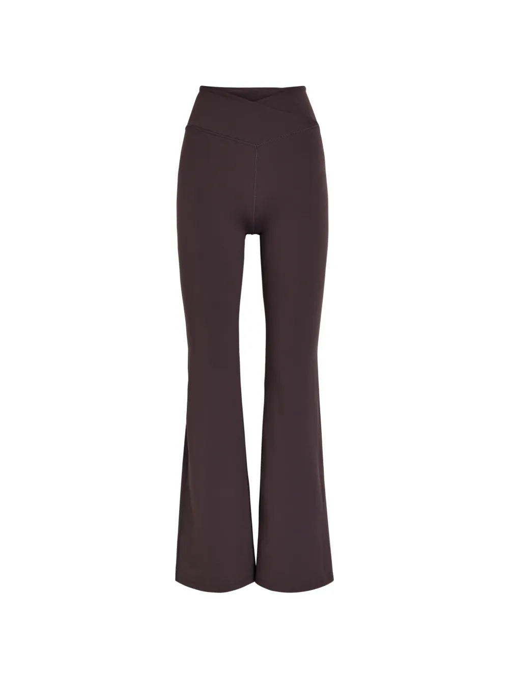 Tala Cross-waist Flared Yoga Pants In Brown