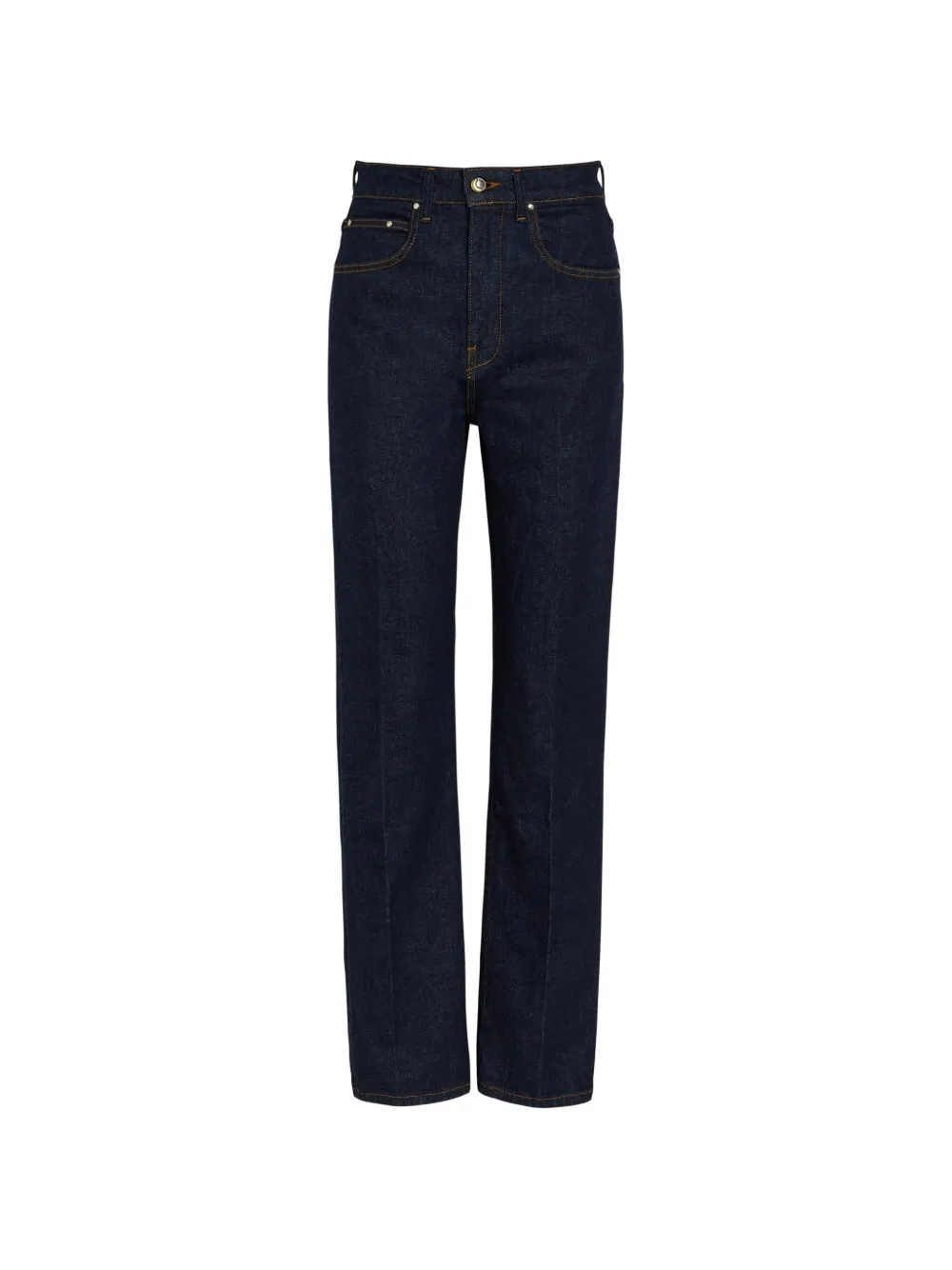 OSSOU contrast-stitch straight-leg jeans - Blu
