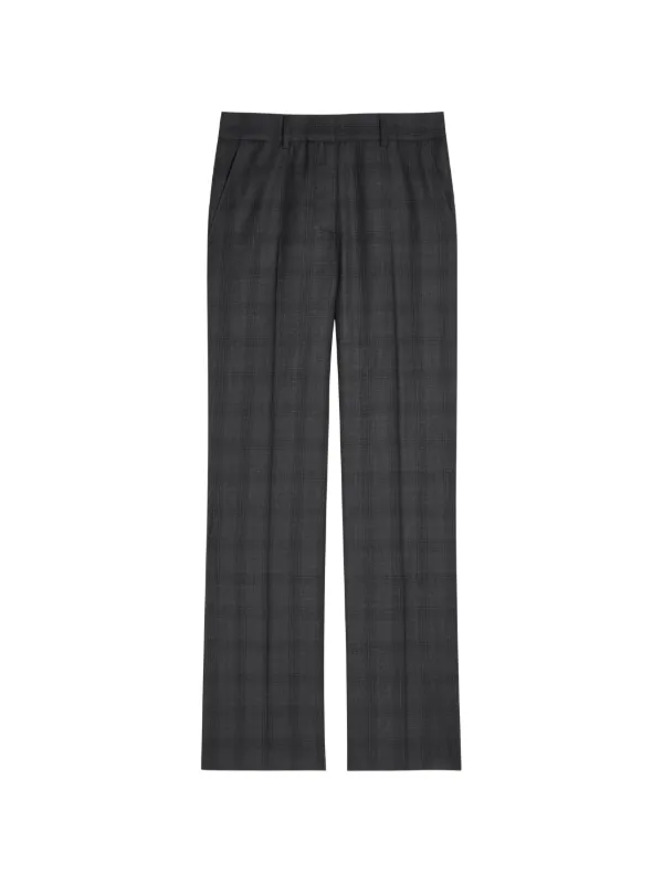 BLAZÉ Milano Check-pattern Pressed-crease Trousers in Grey