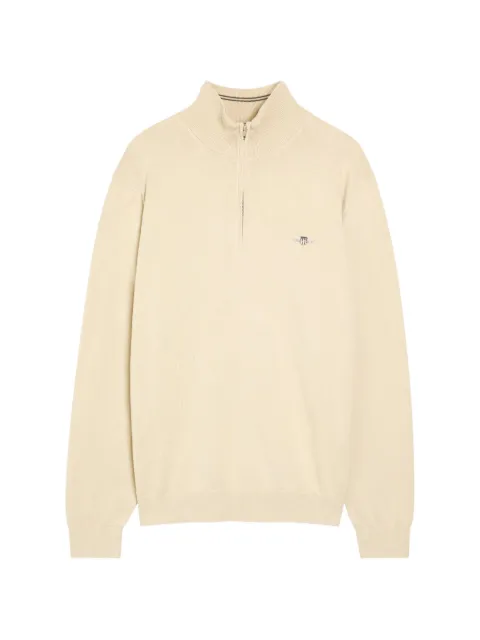 Gant quarter-zip embroidered-logo sweater