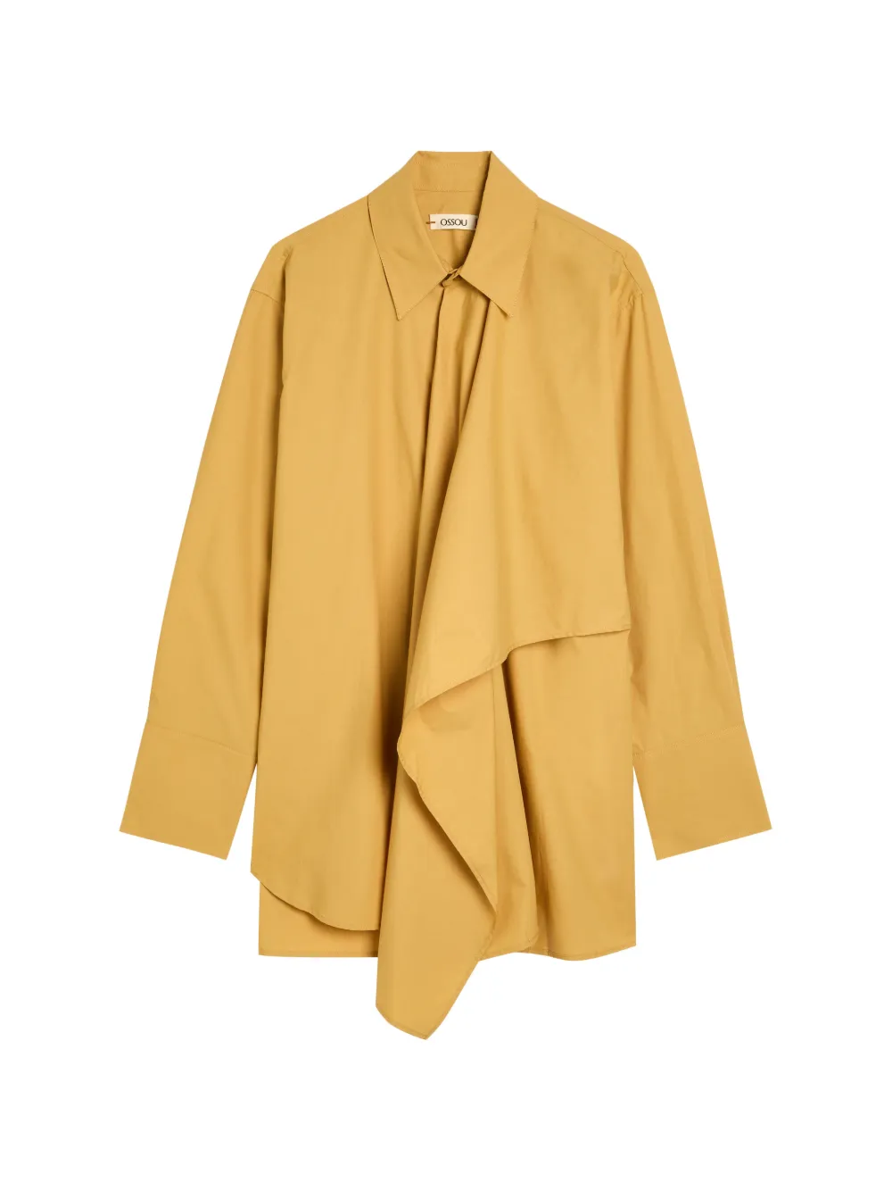 OSSOU Tess draped asymmetric shirt - Gelb