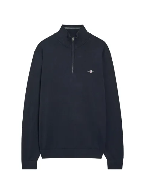 Gant half-zip logo-embroidered sweater