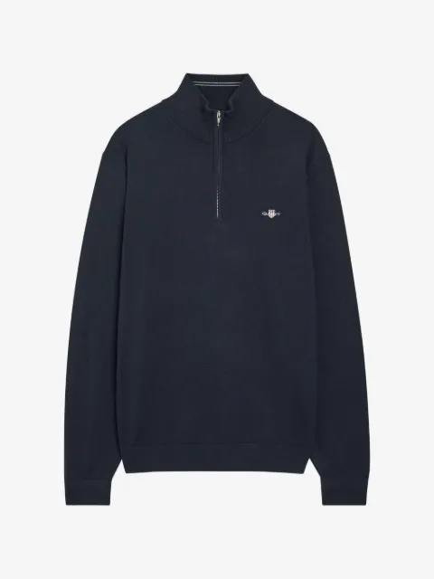 Gant half-zip logo-embroidered sweater