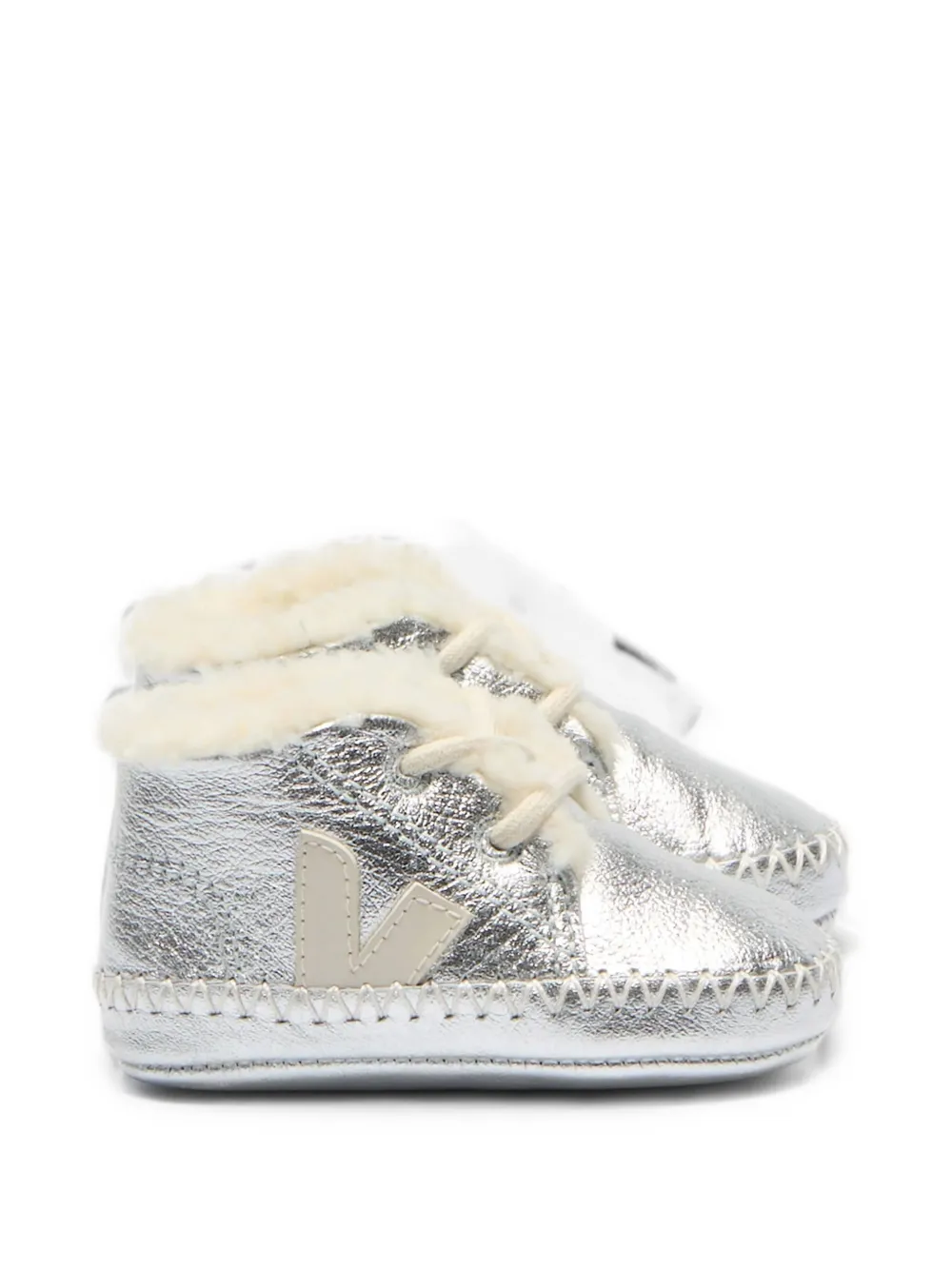 VEJA Kids Pierre shearling-trim pre-walker shoes Zilver