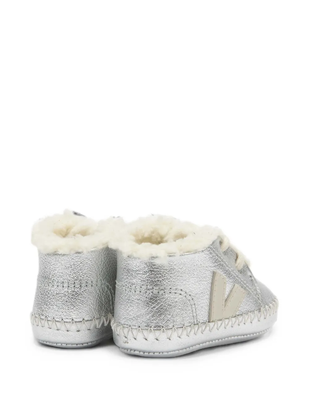 VEJA Kids Pierre shearling-trim pre-walker shoes Zilver