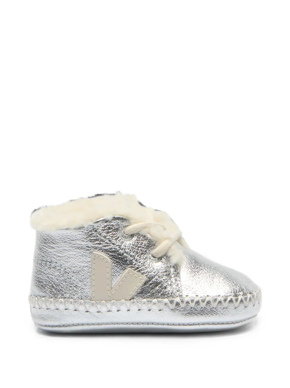 VEJA Kids Pierre shearling-trim pre-walker shoes Zilver
