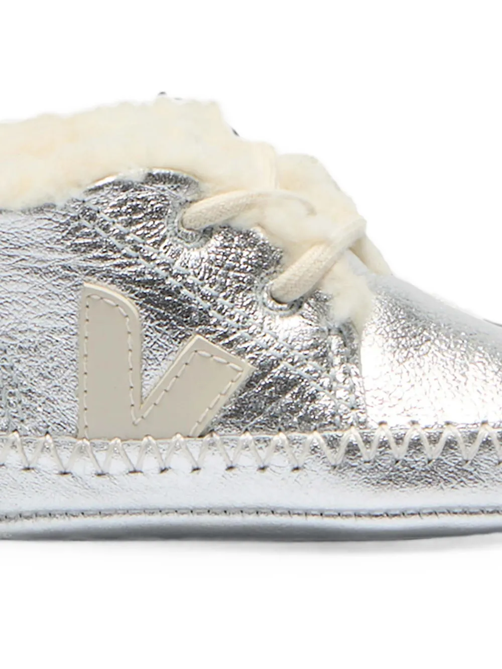 VEJA Kids Pierre shearling-trim pre-walker shoes Zilver