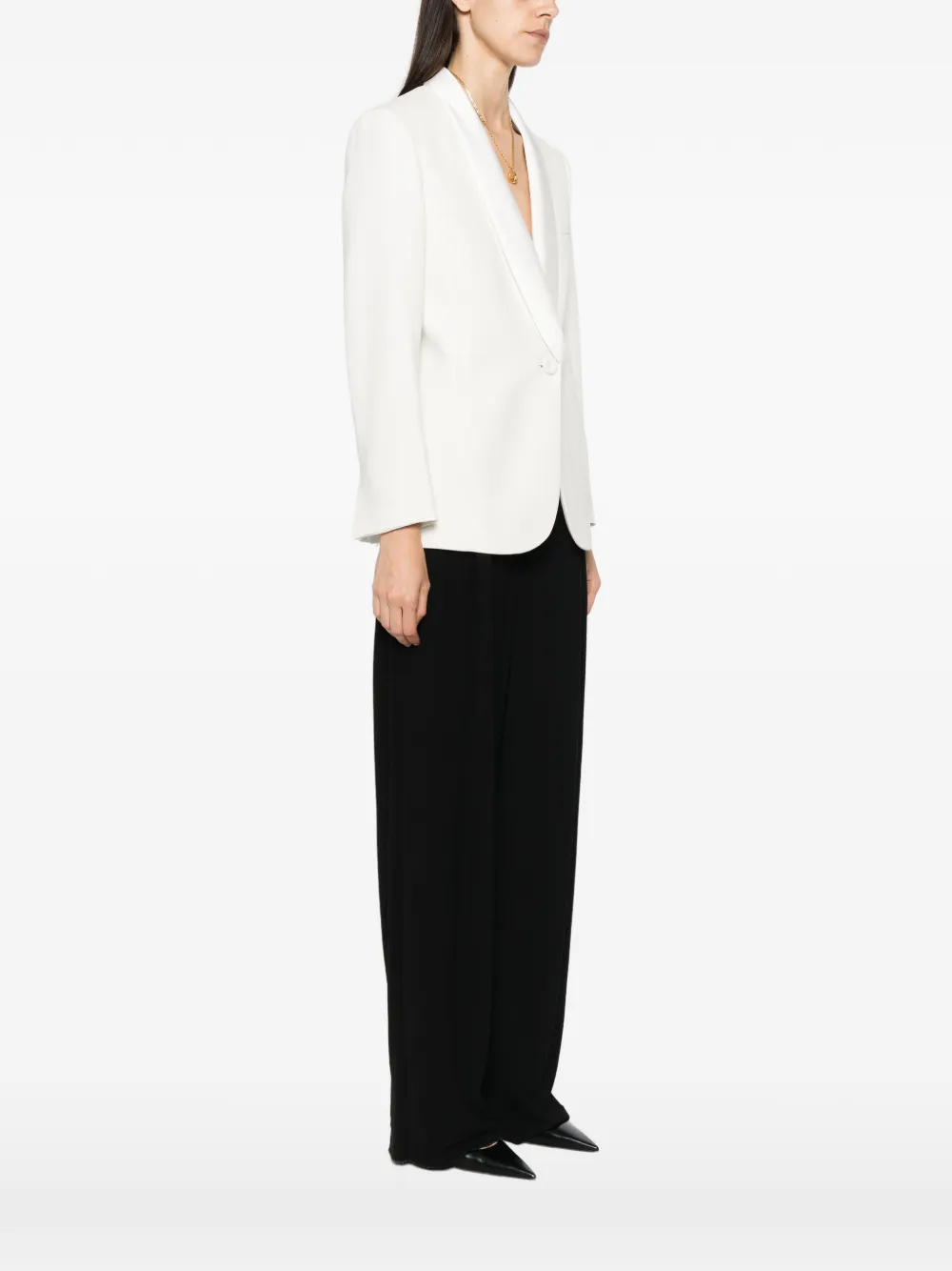 Giorgio Armani Blazer met sjaalkraag Beige