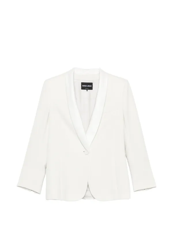 Giorgio Armani Shawl-lapel Single-breasted Blazer in Neutrals