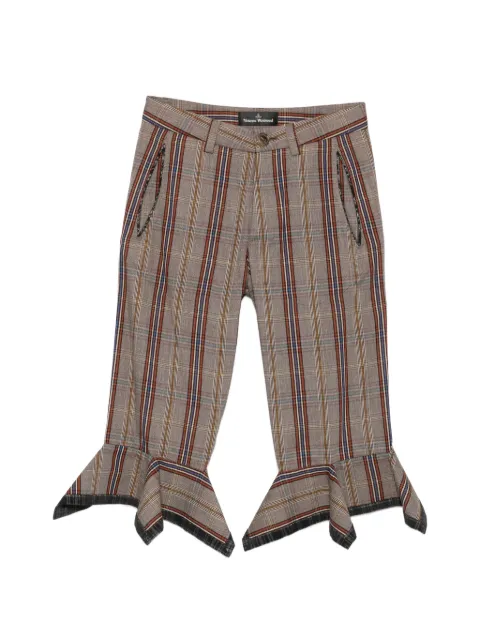 Vivienne Westwood checked-pattern ruffled crop trousers