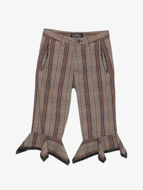 Vivienne Westwood checked-pattern ruffled crop trousers