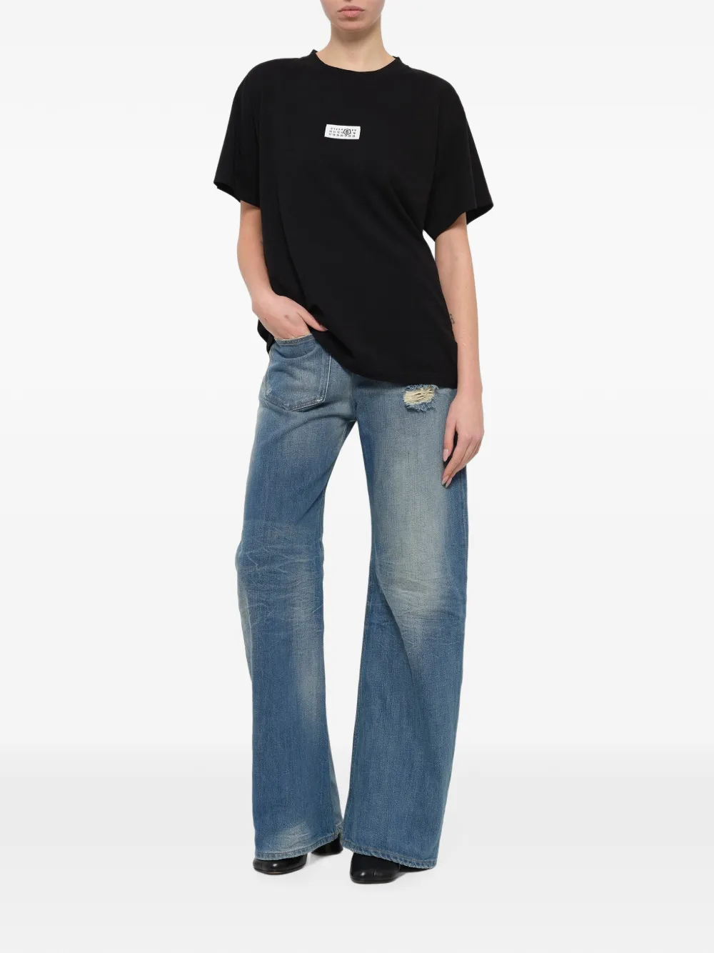 MM6 Maison Margiela T-shirt met logoprint Zwart