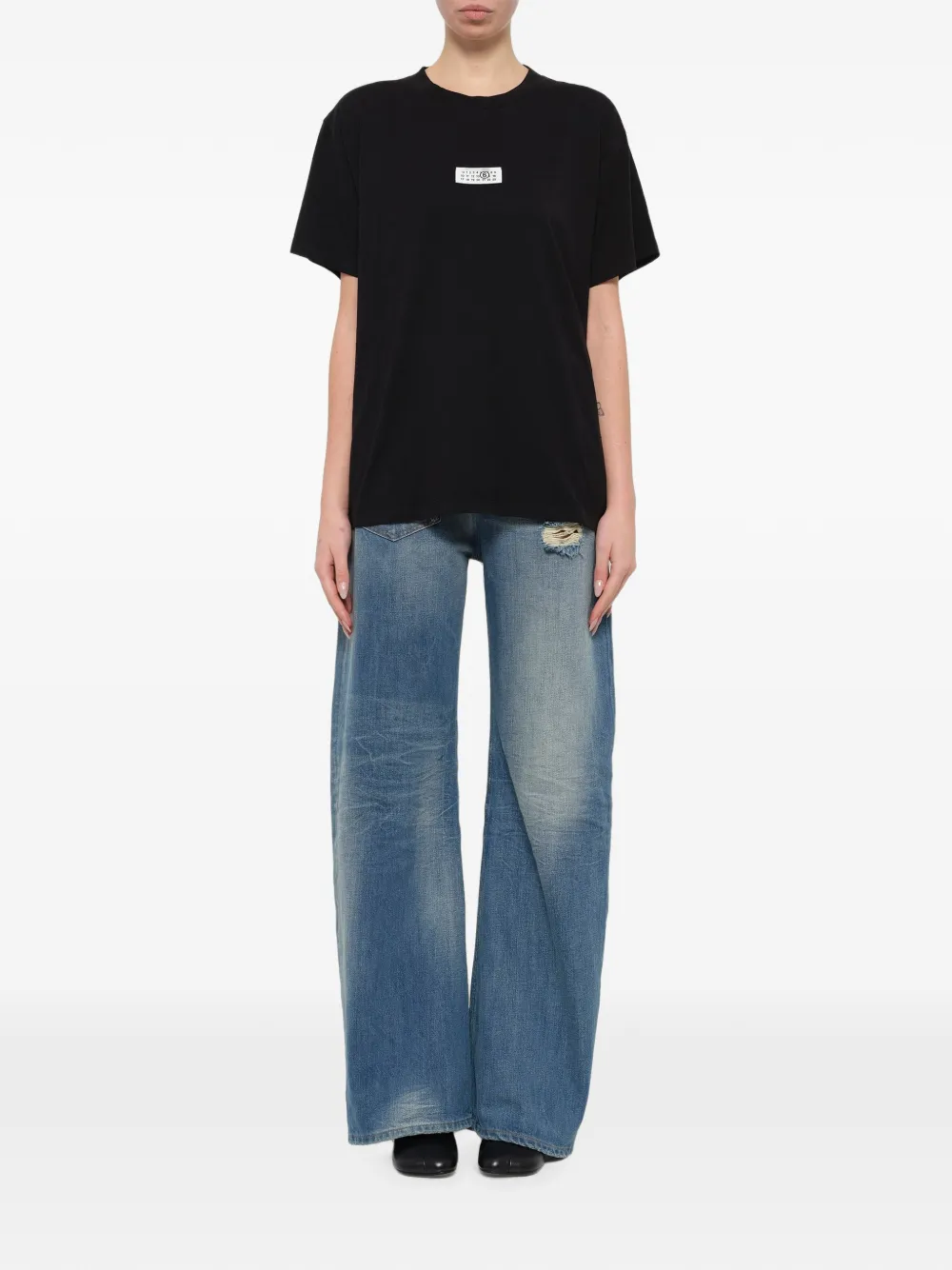 MM6 Maison Margiela T-shirt met logoprint Zwart